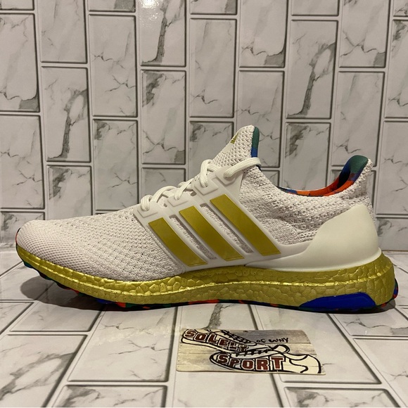 Adidas Ultraboost 5.0 DNA White Gold Running Training Gym Ultra Boost Mens Sizes - Picture 8 of 15
